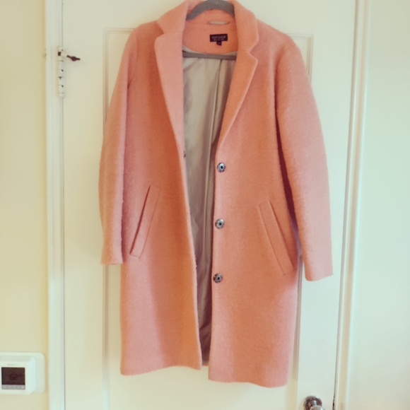 Topshop Boiled Wool Coral Coat - Picture 4 of 12